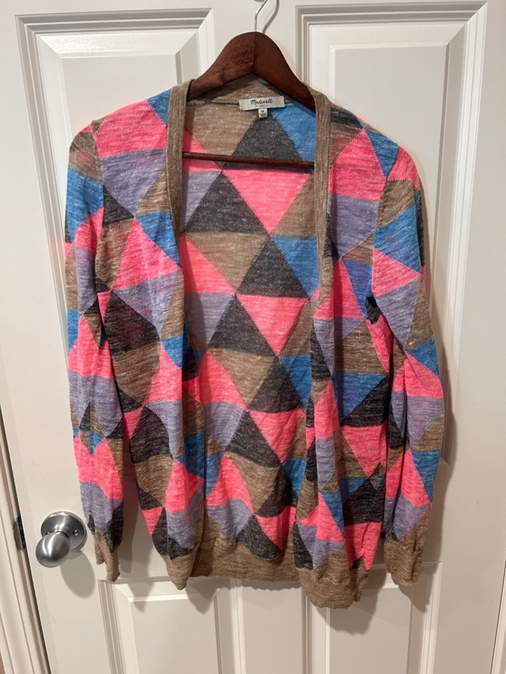 Preloved Madewell Geometric Open-Front Cardigan medium